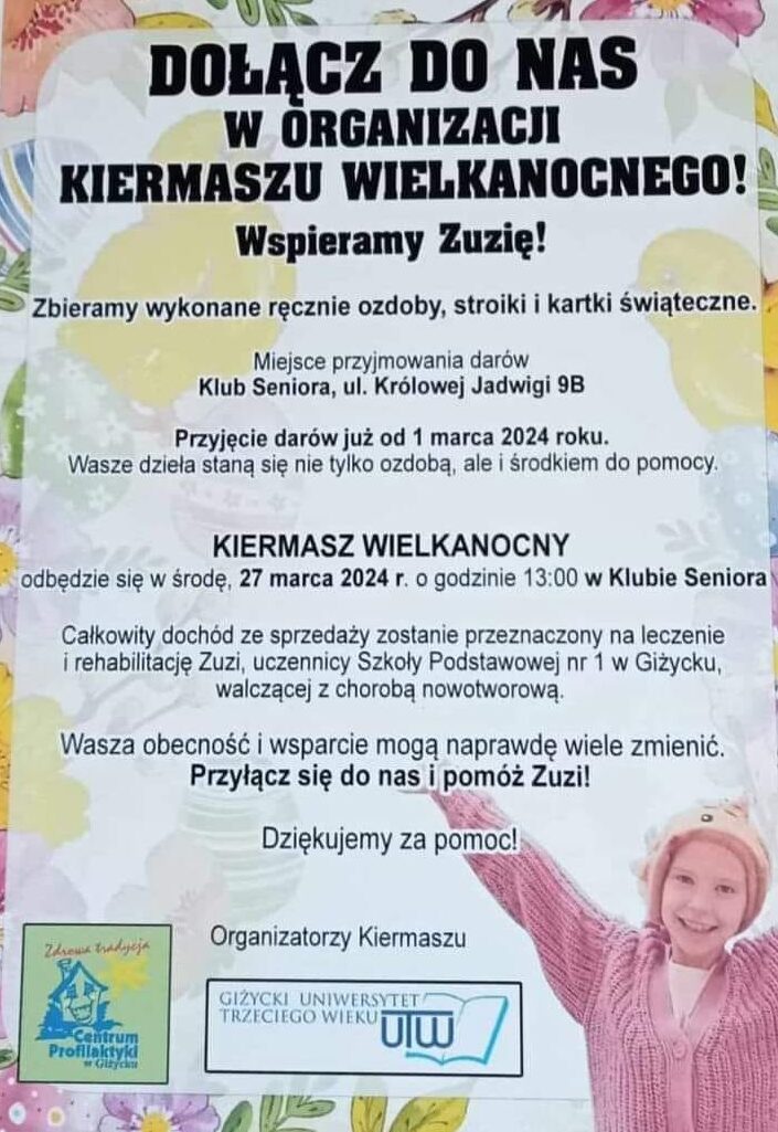 Kiermasz Wielkanocny na Rzecz Zuzi Jaworek – 27.03.2024