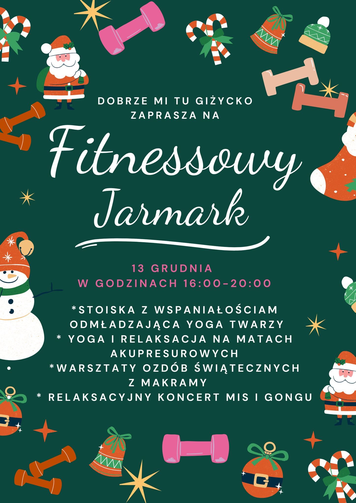 Fittnessowy Jarmark Świąteczny, 13.12.2024, Dobrze MiTu – Giżycko, Nowowiejska 4a