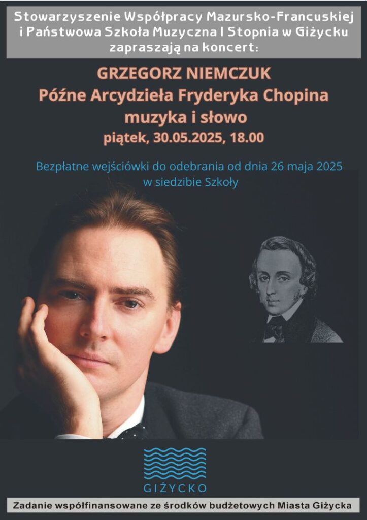 Koncert Grzegorz Niemczuk | PÓŹNE ARCYDZIEŁA FRYDERYKA CHOPINA