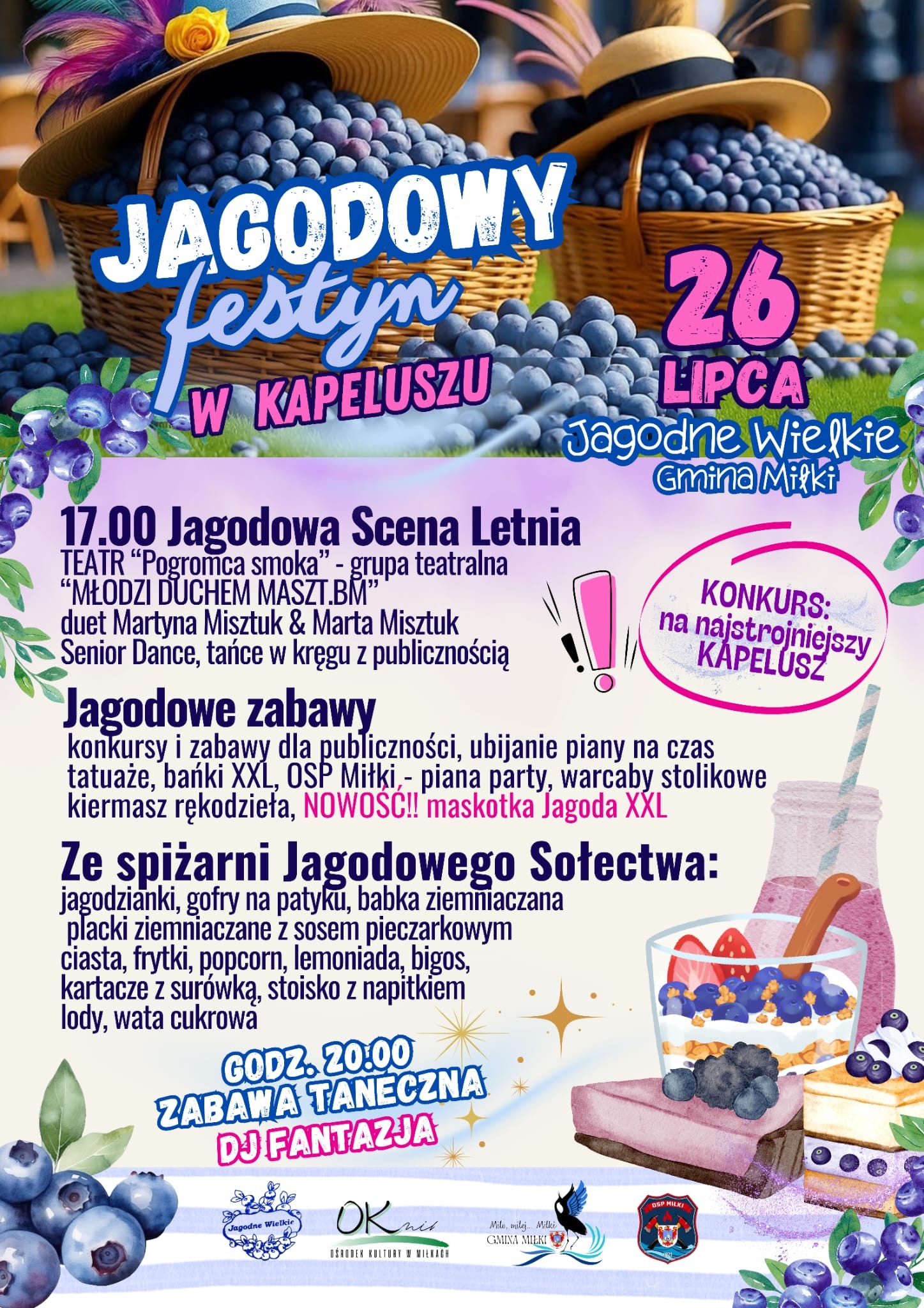 Jagodowy Festyn w Kapeluszu – 26 lipca w Jagodnych Wielkich