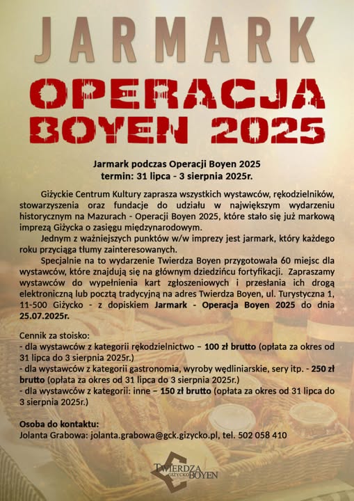 Zostań wystawcą na Jarmarku Operacja Boyen 2025 – trwają zapisy