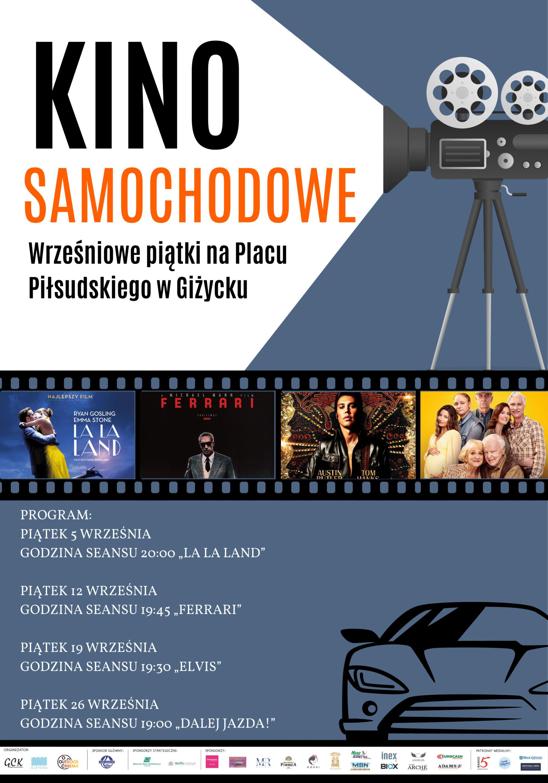 Kino Samochodowe w Giżycku – wrześniowe seanse pod chmurką