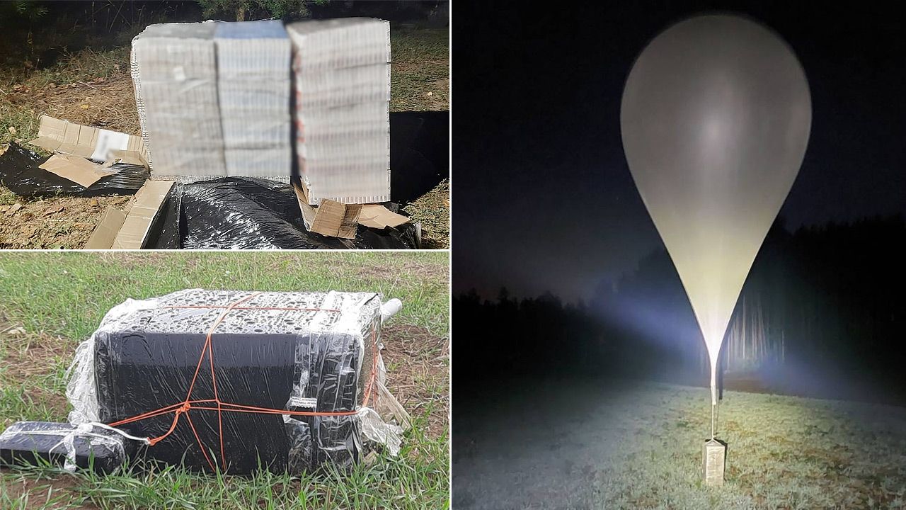 Balonowy przemyt papierosów na Warmii i Mazurach. Kolejne pakunki spadają z nieba