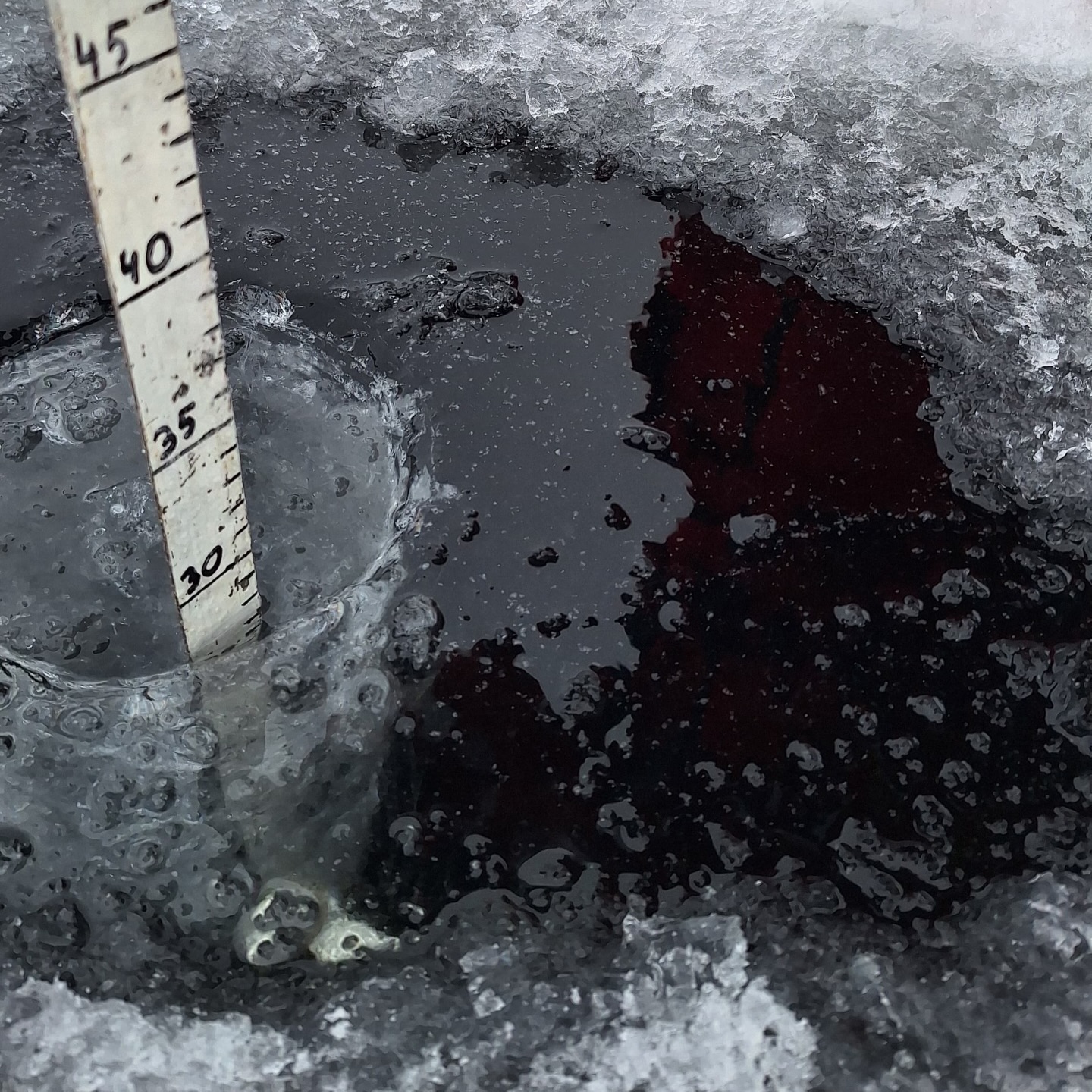 Nawet 50 cm lodu na mazurskich jeziorach. MOPR podaje pomiary (Giżycko i okolice)