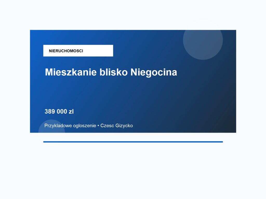 Mieszkanie 2 pokoje blisko Niegocina
