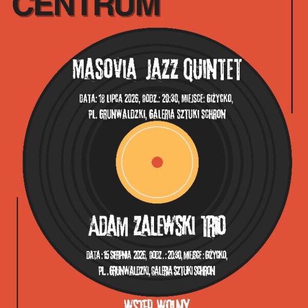 Plakat koncertu Masovia Jazz Quintet w Giżycku 18 lipca 2026