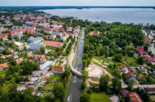 Giżycko z lotu ptaka - zdjęcie do informacji o ankiecie dla mieszkańców